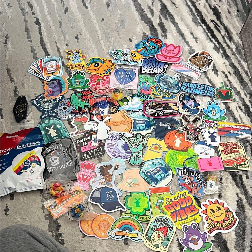 Dutch Bros Vibrant Sticker and Merchandise Set
